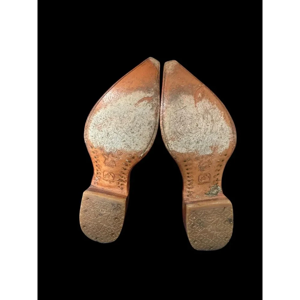 Los Altos Men's Genuine EEL Western White Cowboy Boots Sz 7.5 EE Handmade Mexico